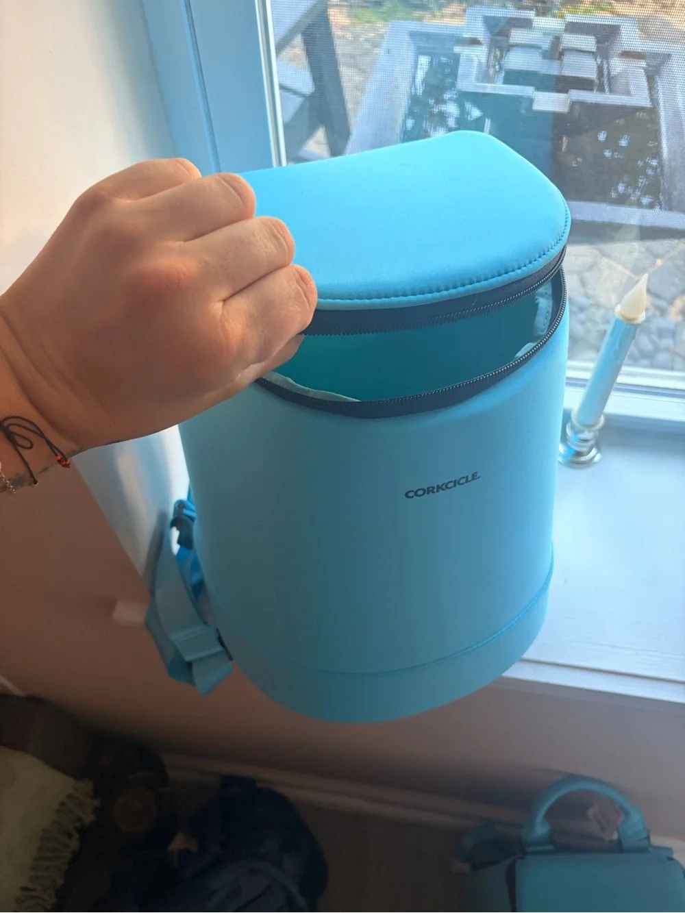 Corkcicle Light Aqua Blue Insulated Cooler Backpack